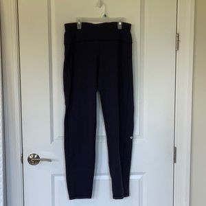 LULULEMON leggings size 10 dark blue. In fair condition.